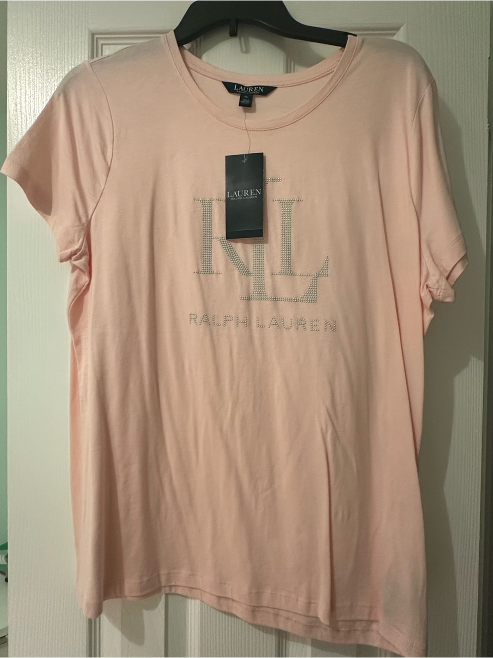 adidas Light Pink Short-Sleeve Logo Tee